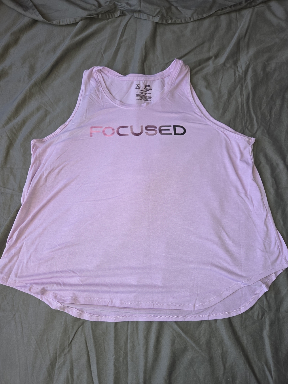 Women's Pink "Focused" Athletic Xersion Tank Top size XXL